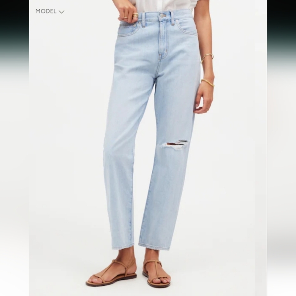 ⚡️Madewell Fitzgerald Light Wash Rigid The 90s Straight Crop Jeans